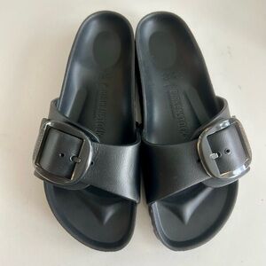 New Birkenstock Madrid Big Buckle Sandals in Black